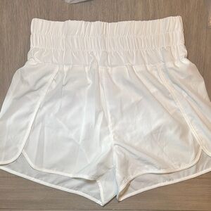 2 PAIRS Pink Lily White & Pink Athletic Shorts with Elastic Waistband